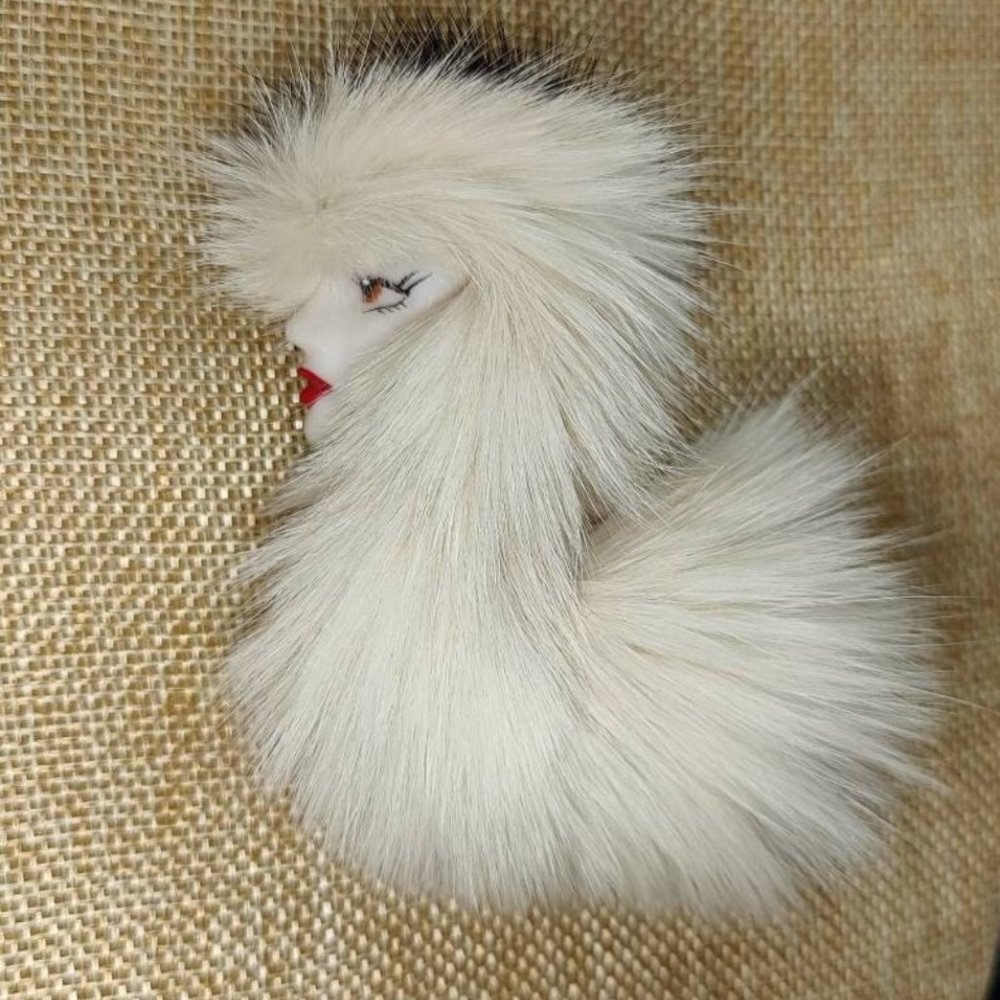Vintage Lady Profile Wrapped in Fur